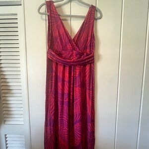 Boden Red and Purple Maxi Dress